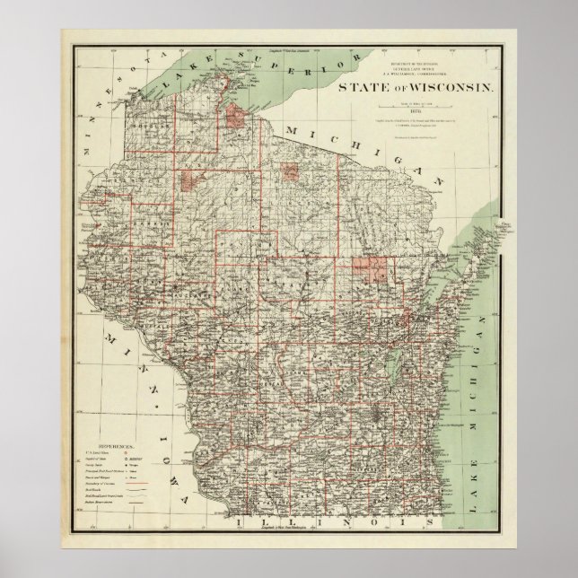 Staat von Wisconsin Poster (Vorne)