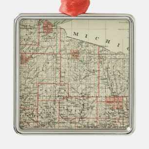 Staat von Wisconsin Silbernes Ornament