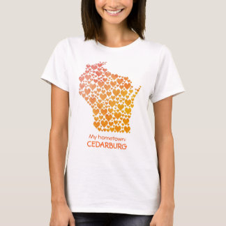 Staat von Wisconsin Silhouette Herz Heimat T-Shirt