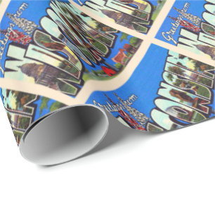 Staat von Wisconsin Vintage Postkarte für Großbu Geschenkpapier