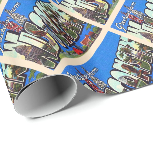 Staat von Wisconsin Vintage Postkarte für Großbuch Geschenkpapier (Rolleneckpunkt)