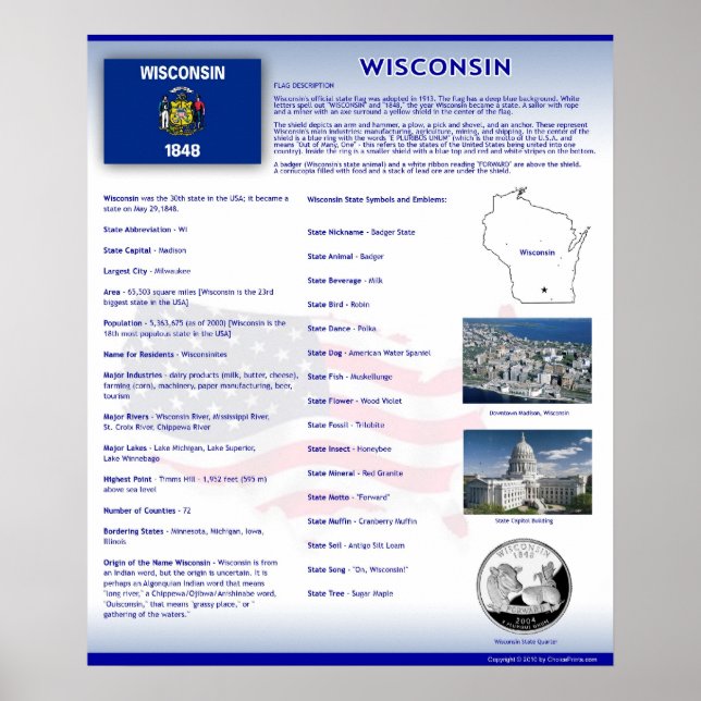 Staat von Wisconsin, VT-Poster Poster (Vorne)