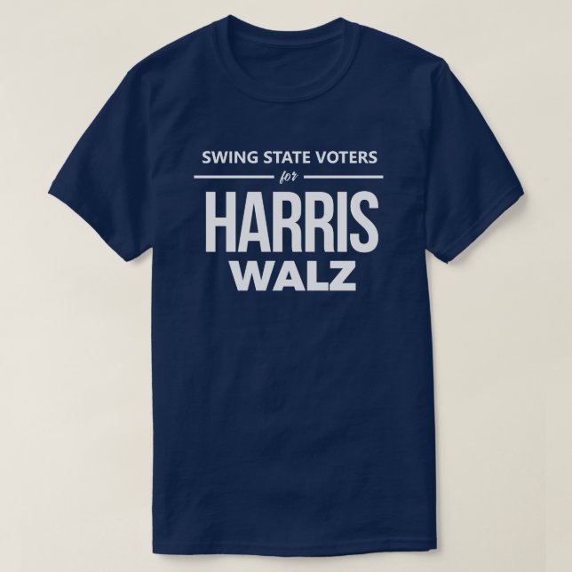 Staat-Wähler für Harris Walz T-Shirt (Design vorne)