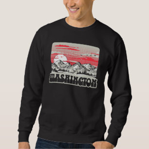 Staat Washington Vintage Achtziger Berge Retro Sweatshirt
