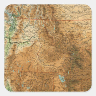 Staat-Westernabschnitt Quadratischer Aufkleber