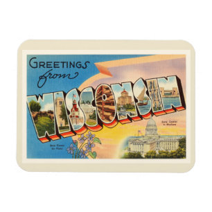 Staat Wisconsin WI Old Vintage Travel Souvenir Magnet