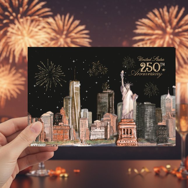 Staaten 250 Jahre NYC Orange Glow Einladung (United States 250th Anniversary NYC Orange Glow Invitation)