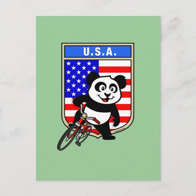 Staaten Cycling Panda Postkarte (Vorderseite)