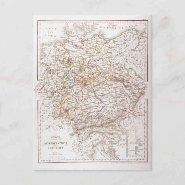 Staaten der Deutschen Eidgenossenschaft Postkarte (Vorderseite)