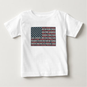 Staaten u. Kapitalien des USA- Baby T-shirt