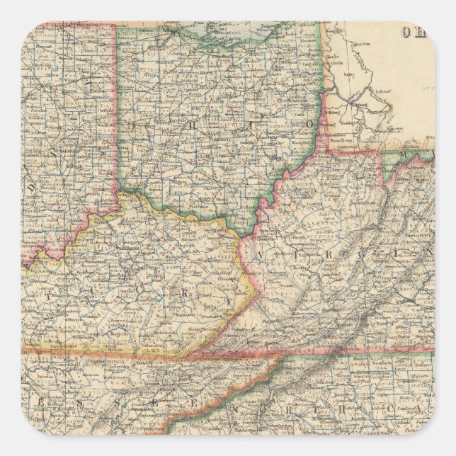Staaten von Delaware und Maryland Quadratischer Aufkleber (Vorderseite)