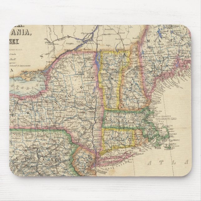 Staaten von Maine, New Hampshire, Vermont Mousepad (Vorne)
