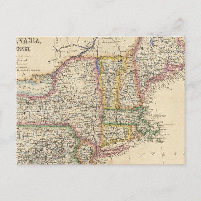 Staaten von Maine, New Hampshire, Vermont Postkarte (Vorderseite)