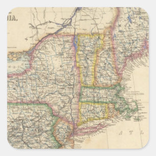 Staaten von Maine, New Hampshire, Vermont Quadratischer Aufkleber