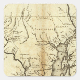 Staaten von Maryland und Delaware Quadratischer Aufkleber