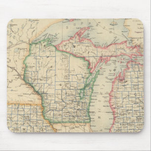 Staaten von Michigan, Wisconsin und Iowa Mousepad