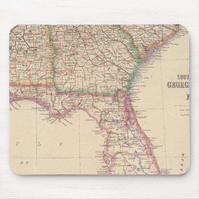 Staaten von South Carolina, Georgien und Alabama Mousepad (Vorne)