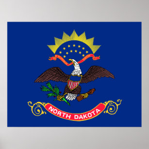 Staatenfahne Nord-Dakota (Nord-Dakotan) Poster