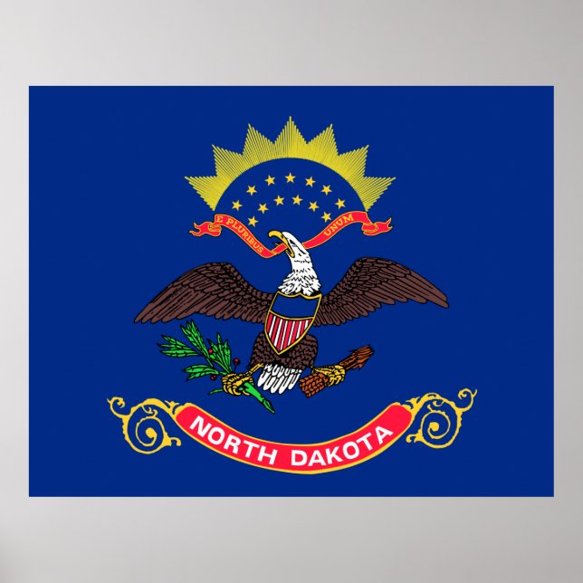 Staatenfahne Nord-Dakota (Nord-Dakotan) Poster (Vorne)