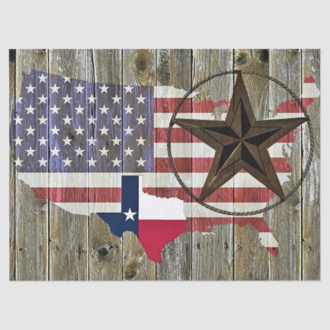 Staatliche Fahne von Texas Lone Star Seidenpapier (Vorderseite)
