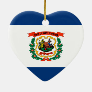 Staatliche Flaggengestaltung West Virginia Keramik Ornament