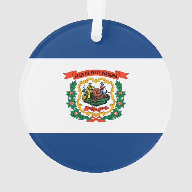 Staatliche Flaggengestaltung West Virginia Ornament (Rückseite)