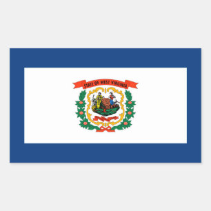 Staatliche Flaggengestaltung West Virginia Rechteckiger Aufkleber
