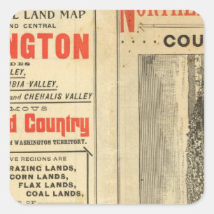 Staatliche Landzuteilung Washington und Oregon Quadratischer Aufkleber