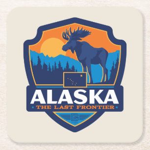 Staatlicher Stolz Alaska Rechteckiger Pappuntersetzer