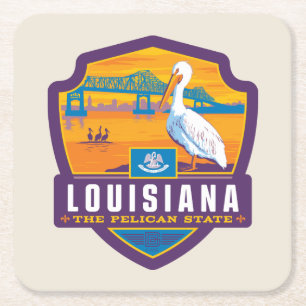 Staatlicher Stolz Louisiana Rechteckiger Pappuntersetzer