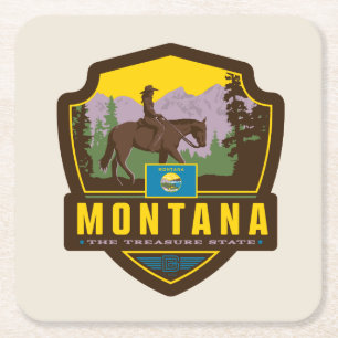 Staatlicher Stolz Montana Rechteckiger Pappuntersetzer