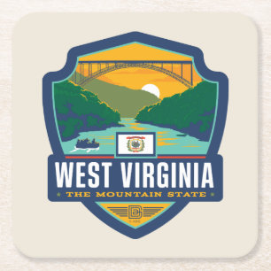Staatlicher Stolz West Virginia Rechteckiger Pappuntersetzer