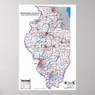 Staats-Gesetzgebungsbezirke - Downstate Illinois Poster