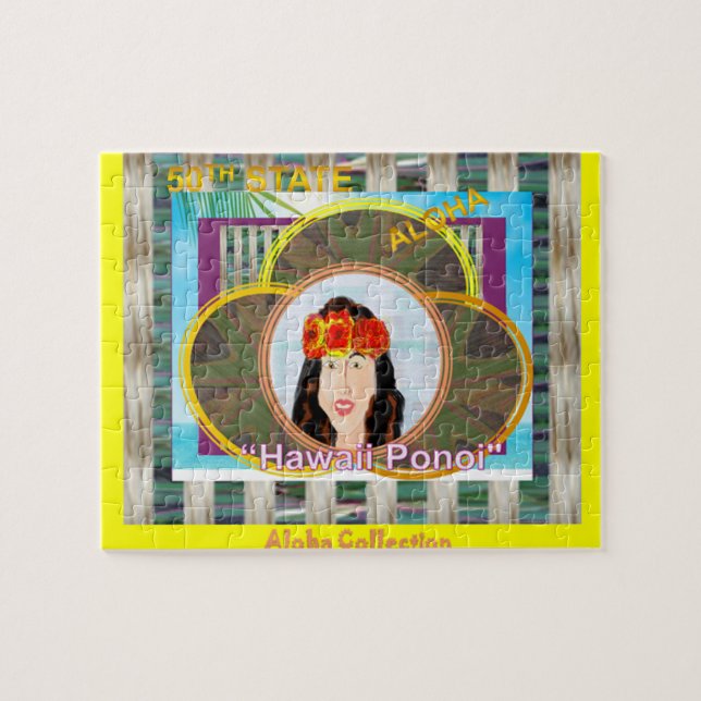 Staats-Lied: ist "Hawaii Ponoi."  ~ Puzzlespiele Puzzle (Horizontal)