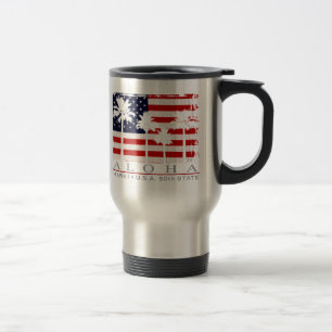 Staats-Reise-Tasse Palmen-Flaggen-Hawaiis 50. Reisebecher