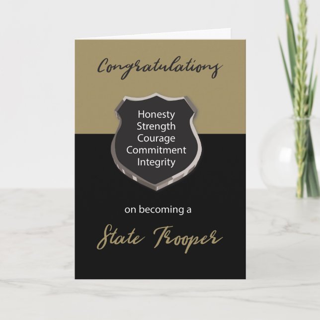 Staats-Trooper, Glückwünsche, TAN und Schwarzes Karte (Vorderseite)