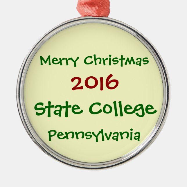 STAATS-UNI-PENNSYLVANIA-WEIHNACHTSverzierung 2016 Silbernes Ornament (Vorne)