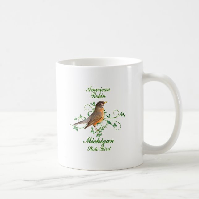 Staats-Vogel Robins Michigan Kaffeetasse (Rechts)