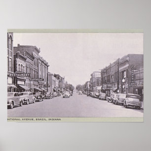 Staatsangehörig-Allee Brasiliens, Indiana Poster