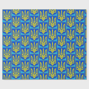 Staatsemblem der Ukraine Goldener Dreizack Fine Ar Geschenkpapier