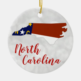 Staatsfahne North Carolina Keramik Ornament