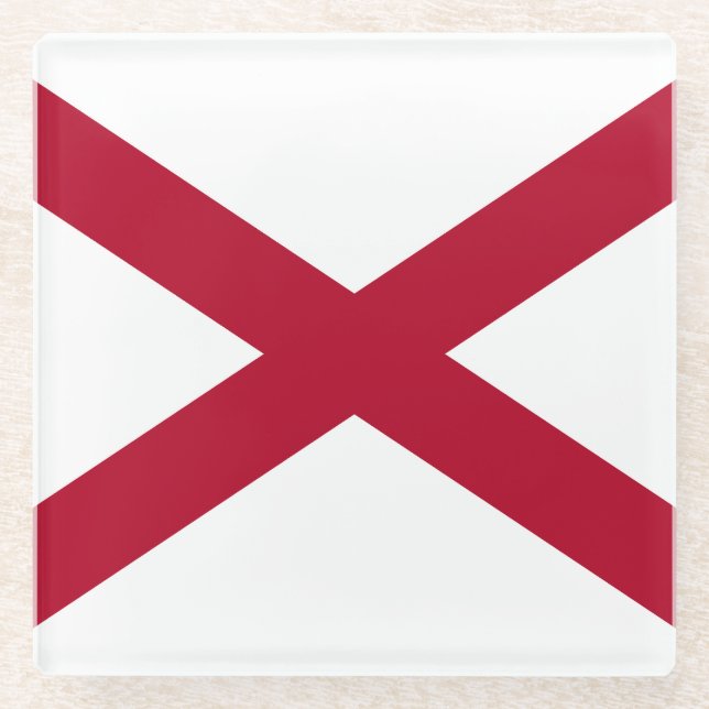 Staatsflagge Alabama Glasuntersetzer (Vorderseite)