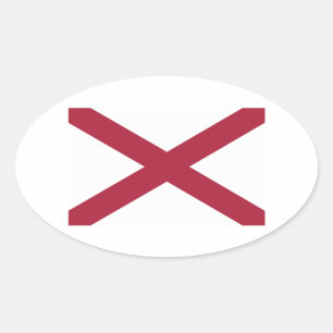 Staatsflagge Alabama Ovaler Aufkleber