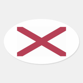Staatsflagge Alabama Ovaler Aufkleber