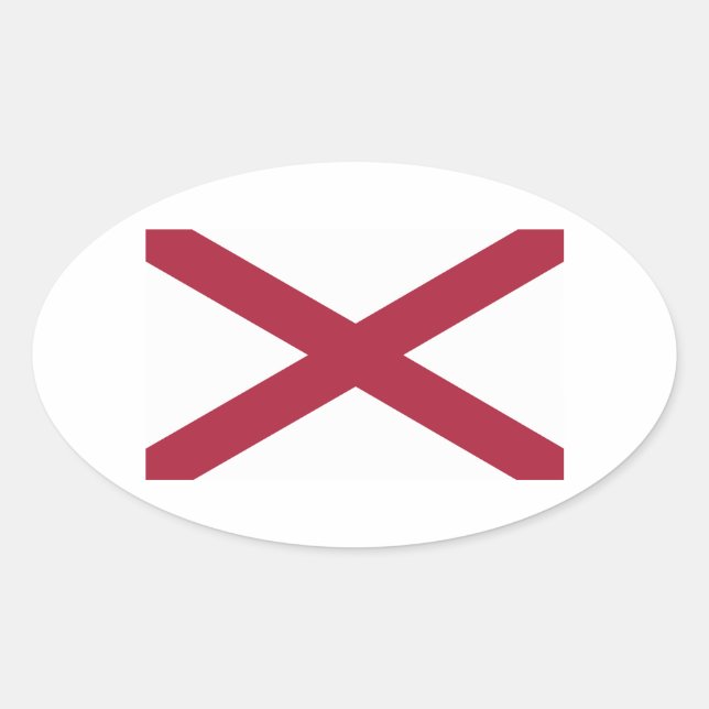 Staatsflagge Alabama Ovaler Aufkleber (Vorderseite)