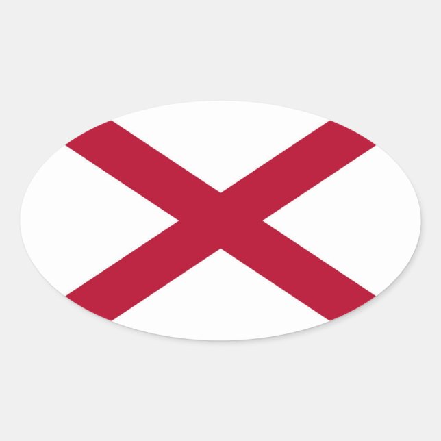 Staatsflagge Alabama Ovaler Aufkleber (Vorderseite)