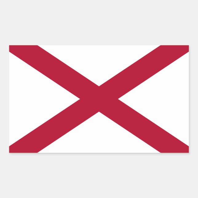 Staatsflagge Alabama Rechteckiger Aufkleber (Vorderseite)