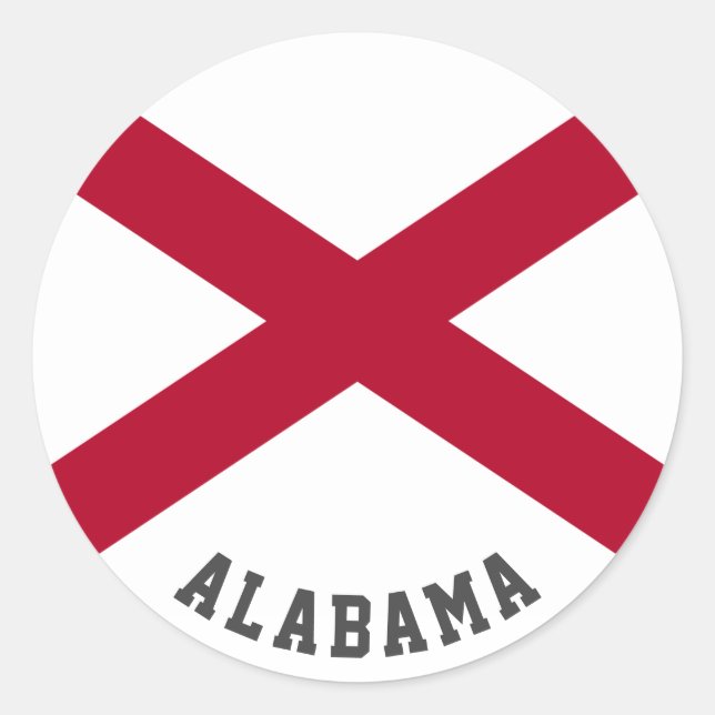 Staatsflagge Alabama Runder Aufkleber (Vorderseite)