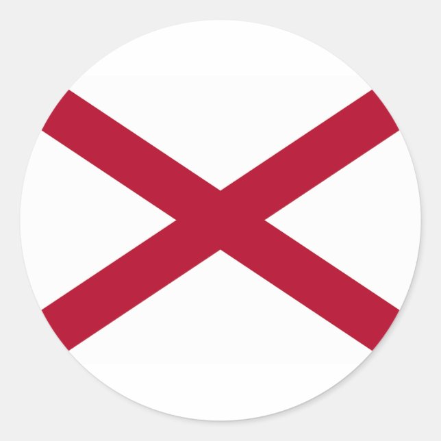 Staatsflagge Alabama Runder Aufkleber (Vorderseite)