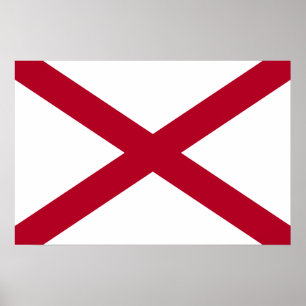 Staatsflagge Alabama, St. Andrew Crimson Cross Poster